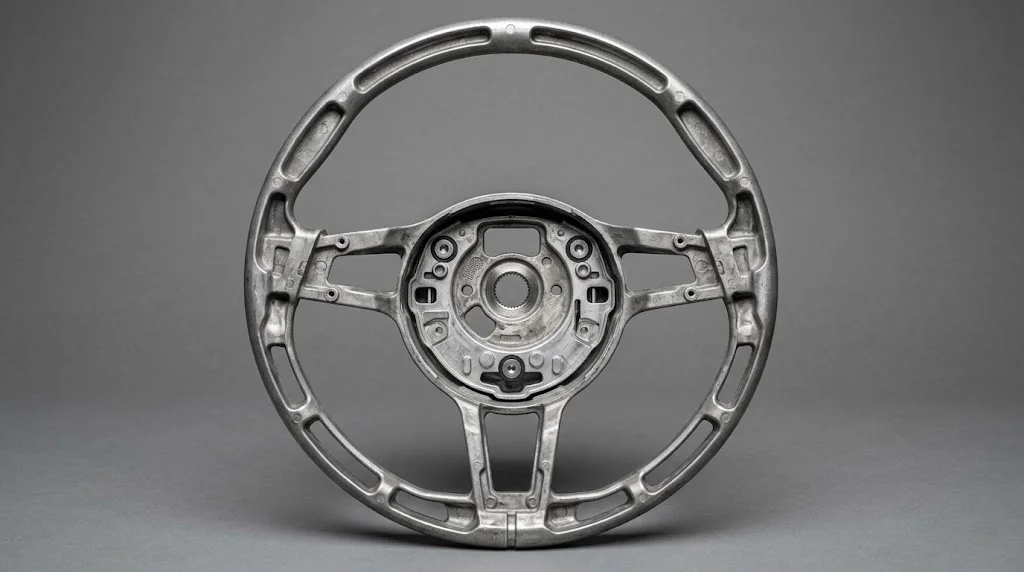 Genuine OEM steering wheel core for Porsche Panamera with spline hub and restraint module mounting points