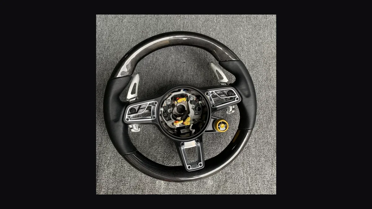 Porsche 718 Forged Carbon Steering Wheel | CASSERON Porsche 718 Forged Carbon Steering Wheel — Custom Steering Wheel